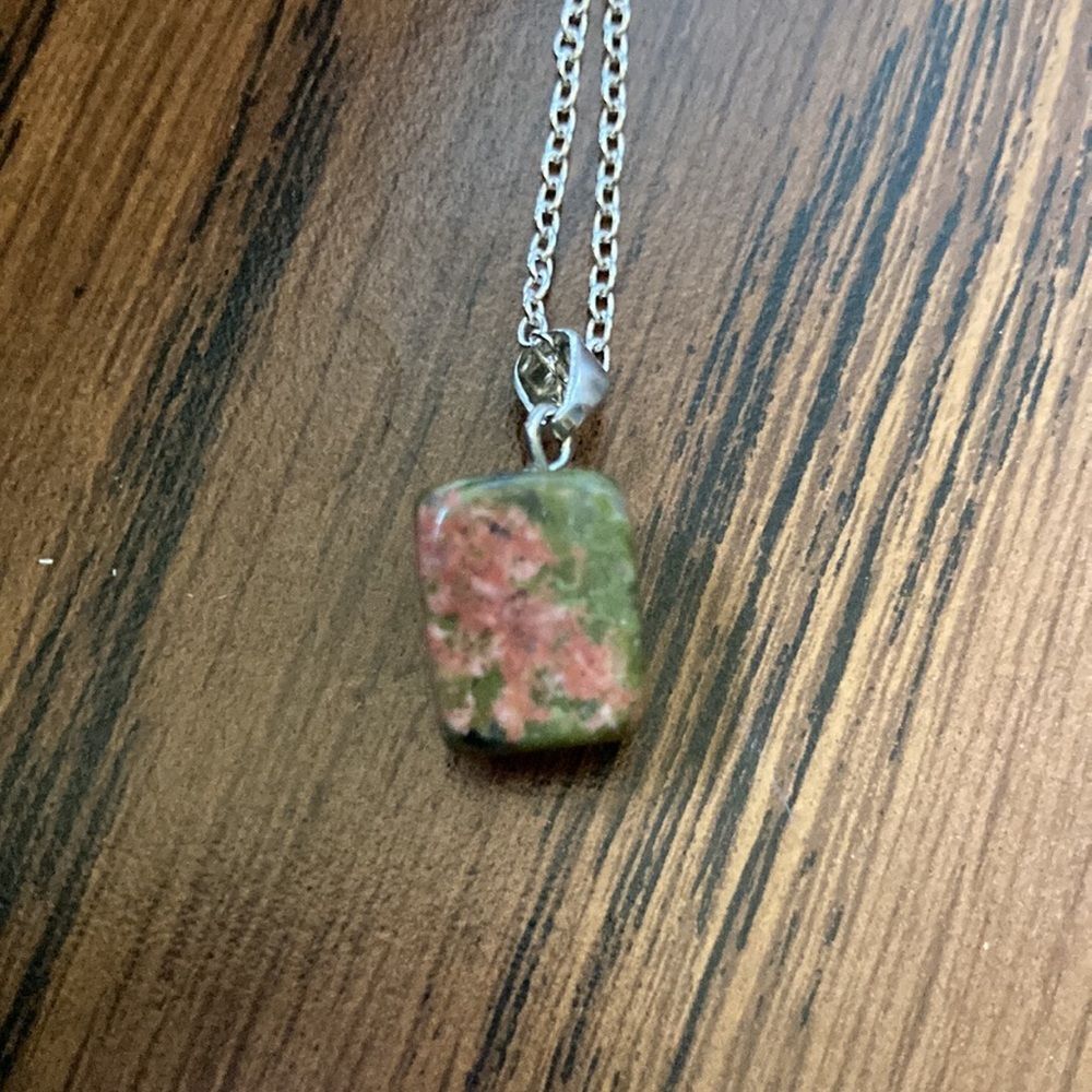 Genuine Unakite Stone Pendant and Necklace J4 - Picture 7 of 8
